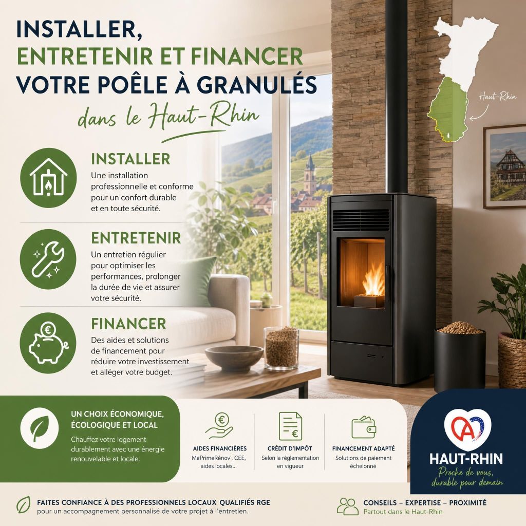 Guide pratique : installer, entretenir et financer votre poêle à granulés dans le haut-rhin